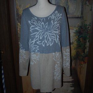 Calvin Klein Tunic-length Floral Sweater - XL